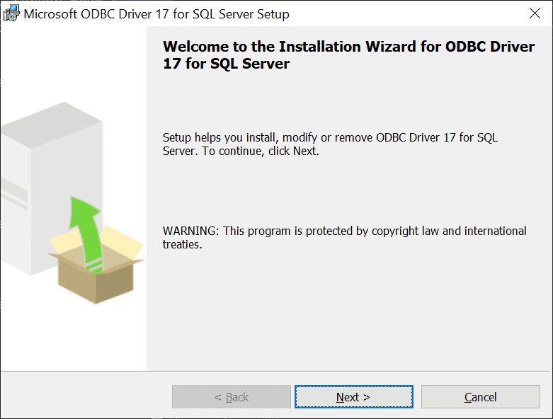 ODBC Driver Setup on SQL Server for Django