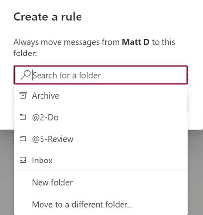 organizing email in outlook